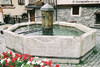 Jouvenceaux (To), Fontana con lastre in pietra raffiguranti lo scudo di Francia, un giglio e un delfino; anno 1555 - agosto 2010